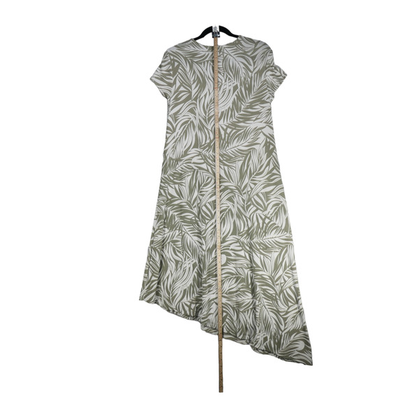 NEW Chicos Travelers Dress Womens Size 1 8 10 Green Asymmetrical Slinky Stretch - Picture 8 of 11